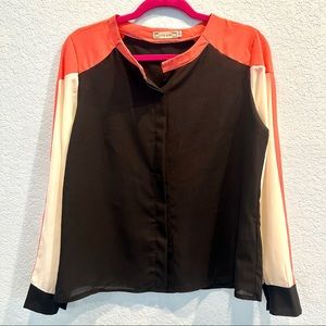 NEW WITHOUT TAG Liva Girl Chiffon buttons down blouse, Size L